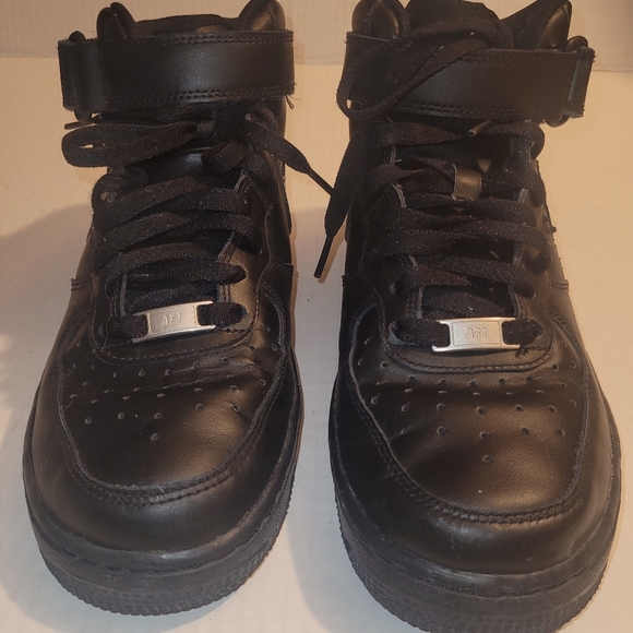 NIKE Airforce 1 Mid \'07 Hi Top Basketball Shoes Sneakers Black Size 9
